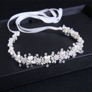 Handmade Fashionable Headwear Rhinestone Alloy and Pearl Headband